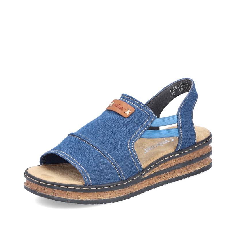 Rieker Artikelnummer 62982-12 Rieker Damen Keilsandaletten meeresblau im Angebot