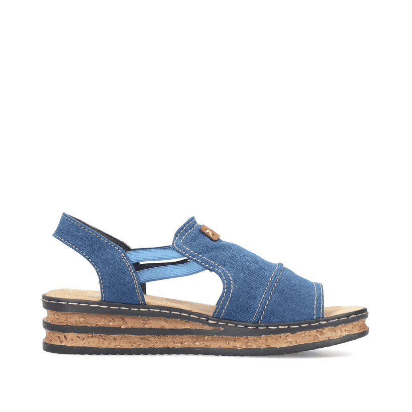Rieker Artikelnummer 62982-12 Rieker Damen Keilsandaletten meeresblau im Angebot