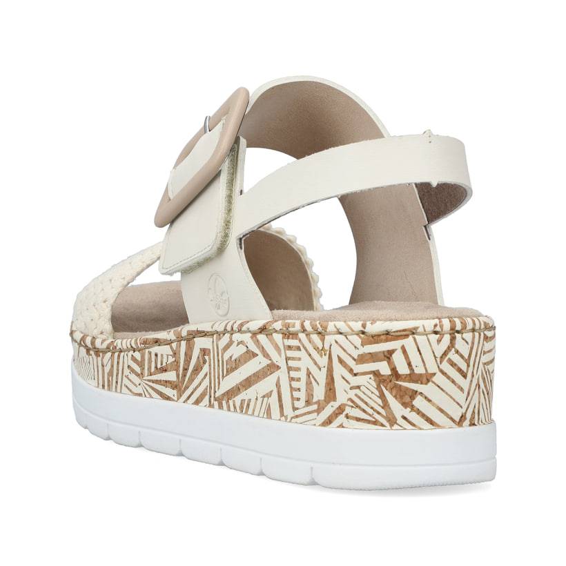 Rieker Artikelnummer V3950-61 Rieker Damen Keilsandaletten hellbeige Fabrikverkauf