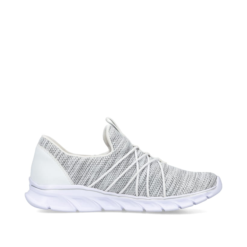 Rieker Artikelnummer 54071-80 Rieker Damen Slipper weiss-rauch Blitzverkäufe