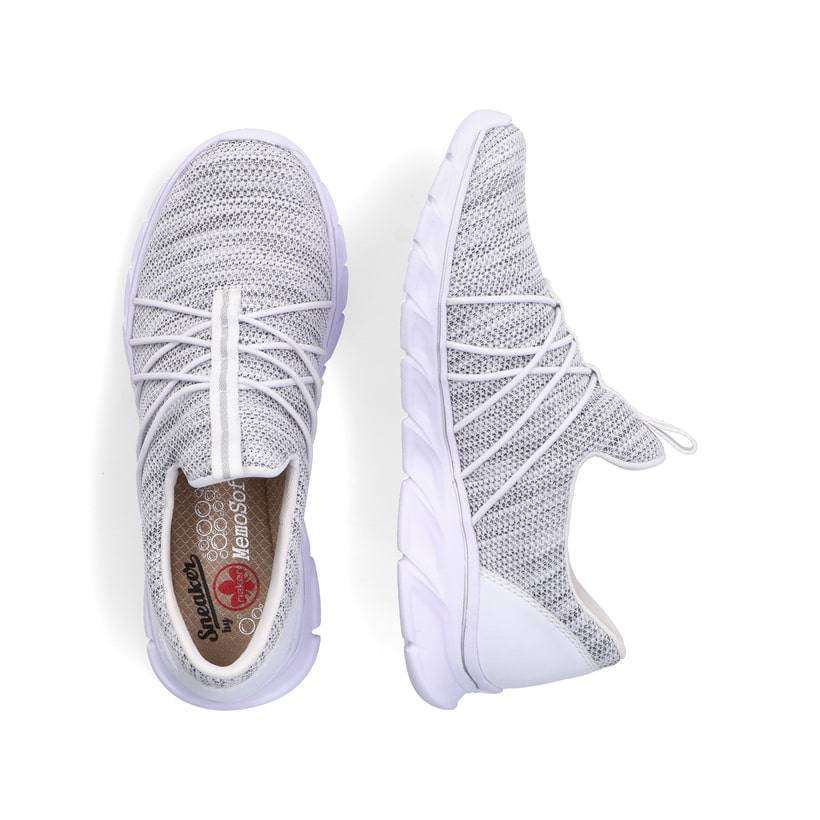 Rieker Artikelnummer 54071-80 Rieker Damen Slipper weiss-rauch Blitzverkäufe