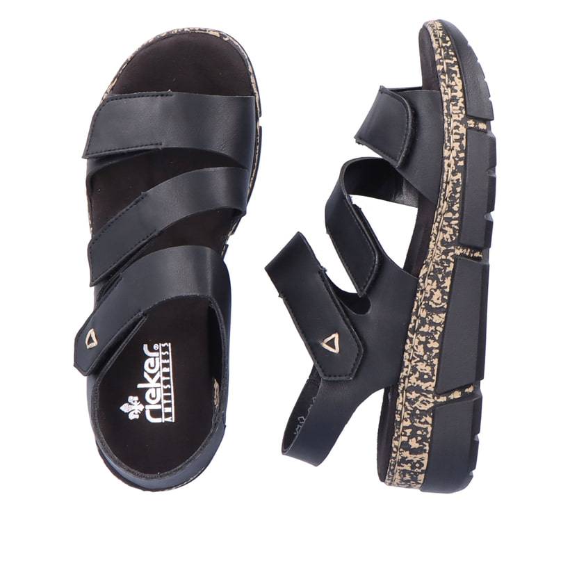 Rieker Artikelnummer V2301-00 Rieker Damen Riemchensandalen asphaltschwarz Meist gekauft