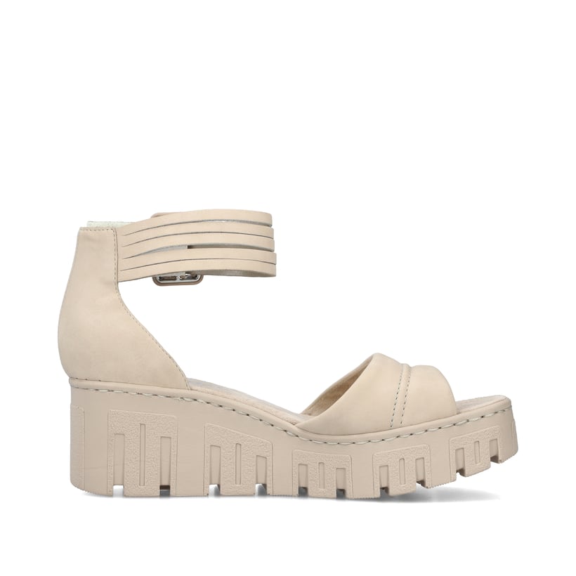 Rieker Artikelnummer 68093-60 Rieker Damen Keilsandaletten sandbeige Outlet