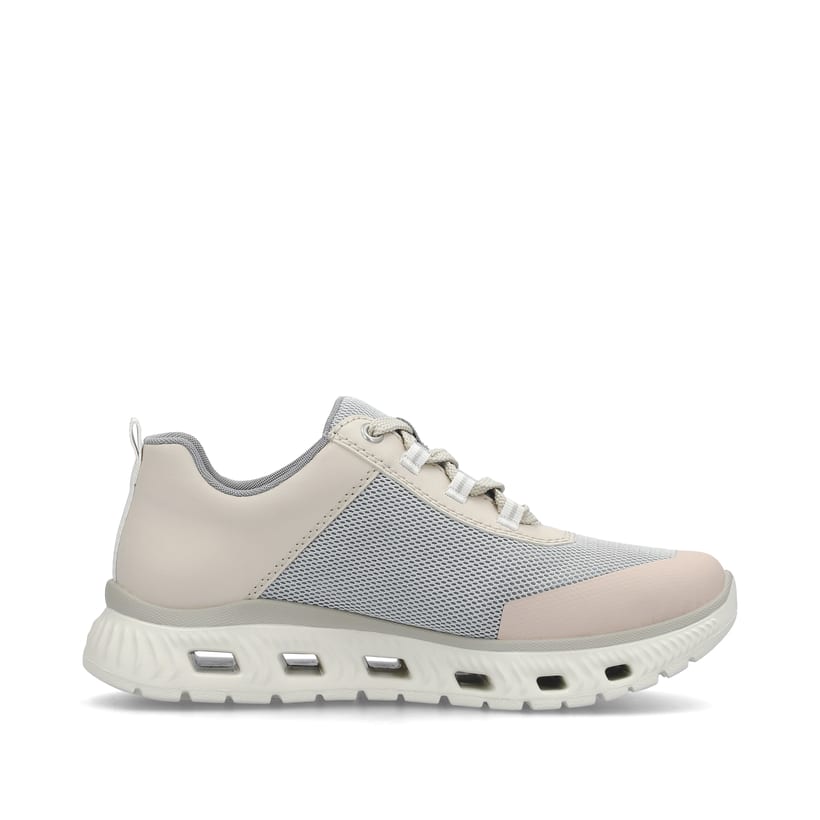 Rieker Artikelnummer M6006-90 Rieker Damen Sneaker Low hellbeige-pastellblau-rosa Hotsell