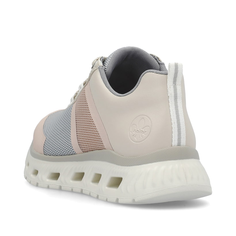 Rieker Artikelnummer M6006-90 Rieker Damen Sneaker Low hellbeige-pastellblau-rosa Hotsell