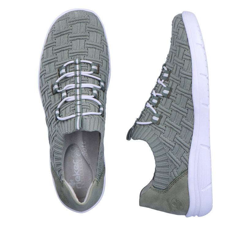 Rieker Artikelnummer L7463-52 Rieker Damen Slipper grüngrau im Angebot