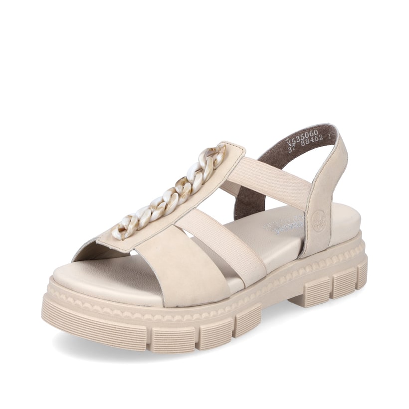 Rieker Artikelnummer V5350-60 Rieker Damen Riemchensandalen hellbeige Schlussverkauf