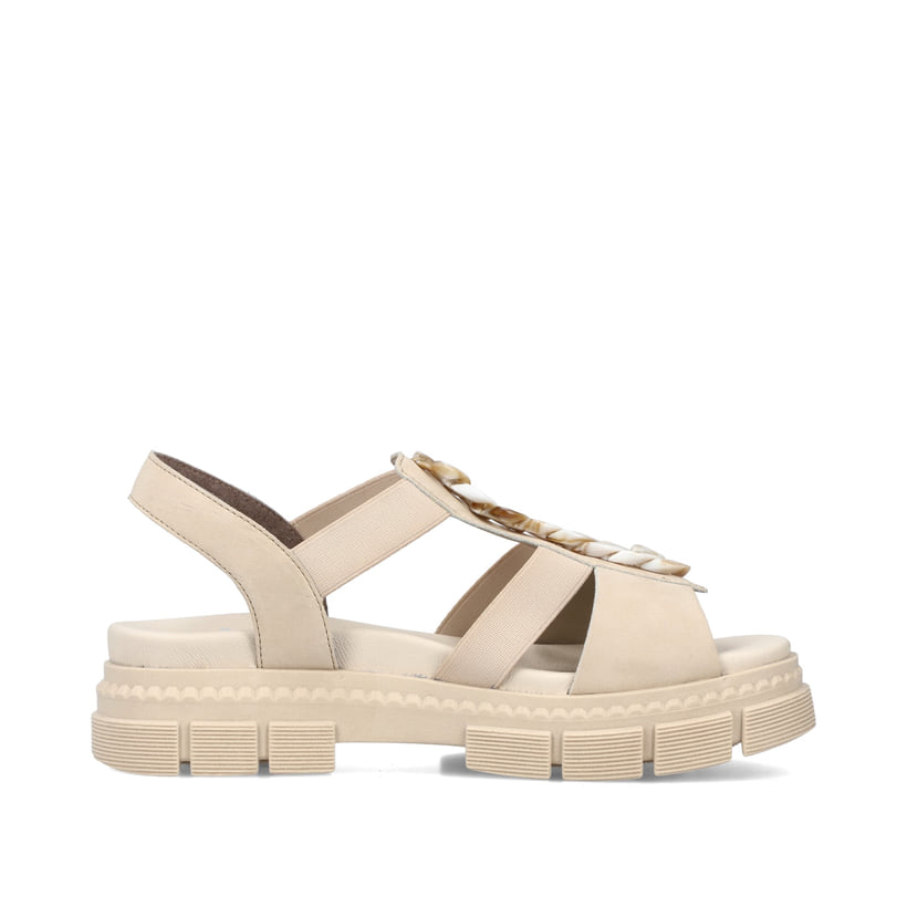 Rieker Artikelnummer V5350-60 Rieker Damen Riemchensandalen hellbeige Schlussverkauf