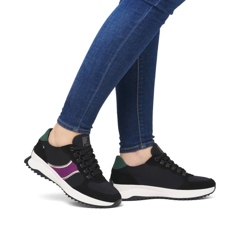 Rieker Artikelnummer W1305-00 Rieker Damen Sneaker Low asphaltschwarz Angebote