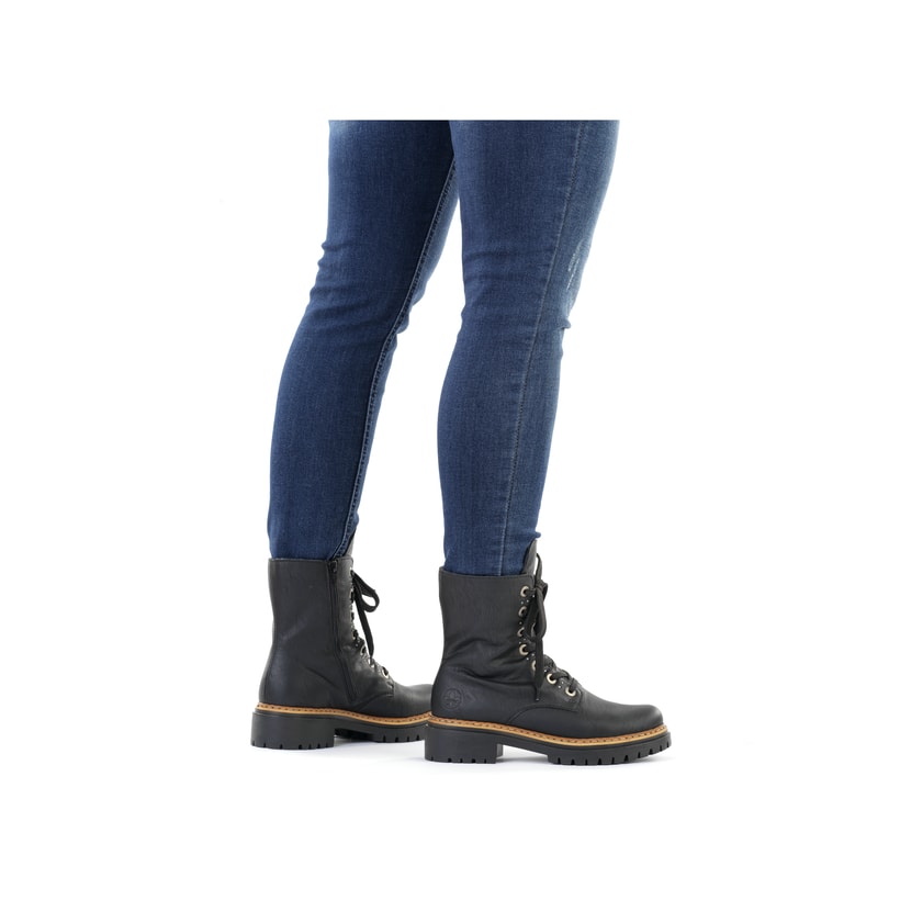 Rieker Artikelnummer 72612-00 Rieker Damen Biker Boots graphitschwarz Günstiger Verkauf