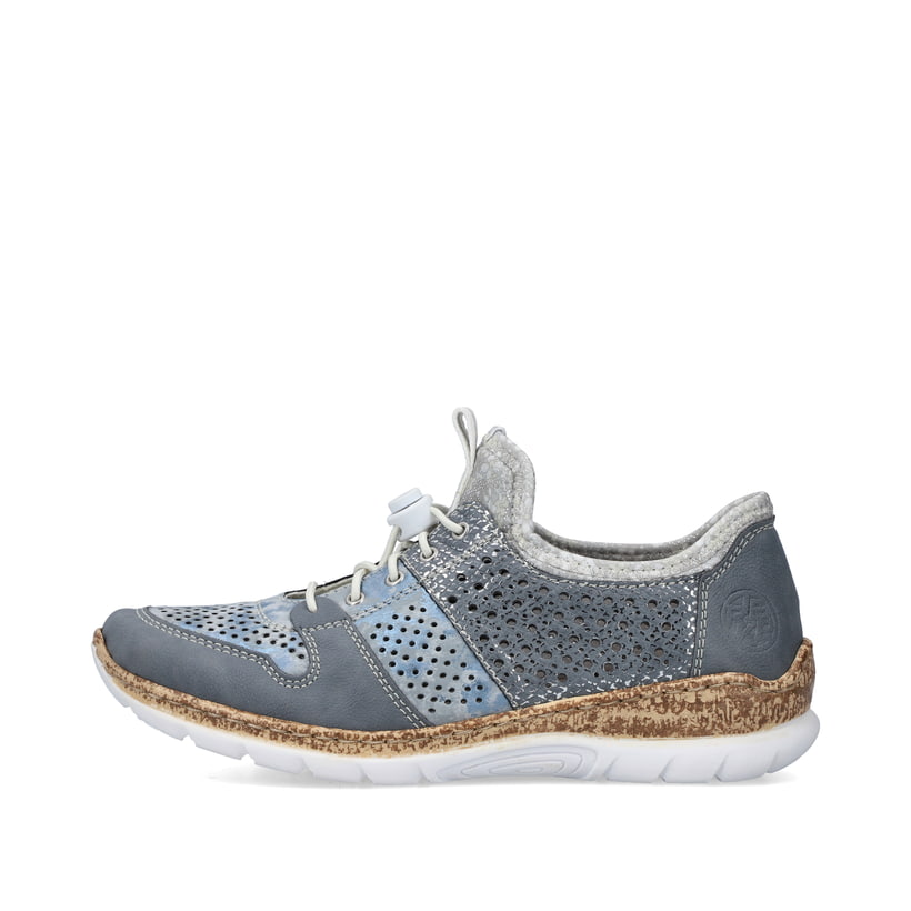 Rieker Artikelnummer N4255-12 Rieker Damen Slipper metallic-blau