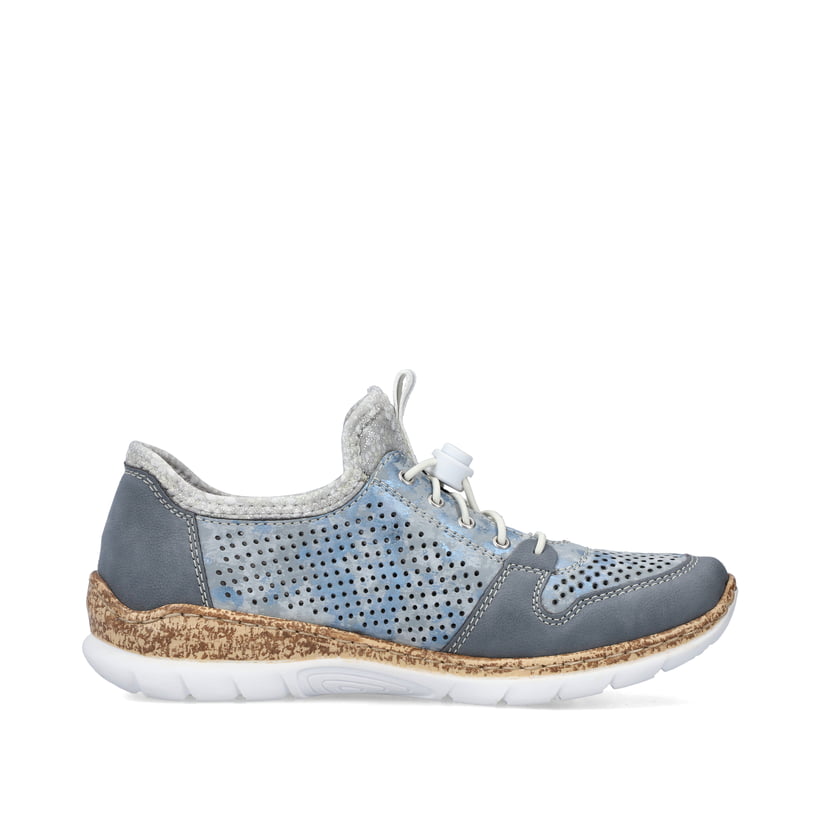 Rieker Artikelnummer N4255-12 Rieker Damen Slipper metallic-blau Auslauf