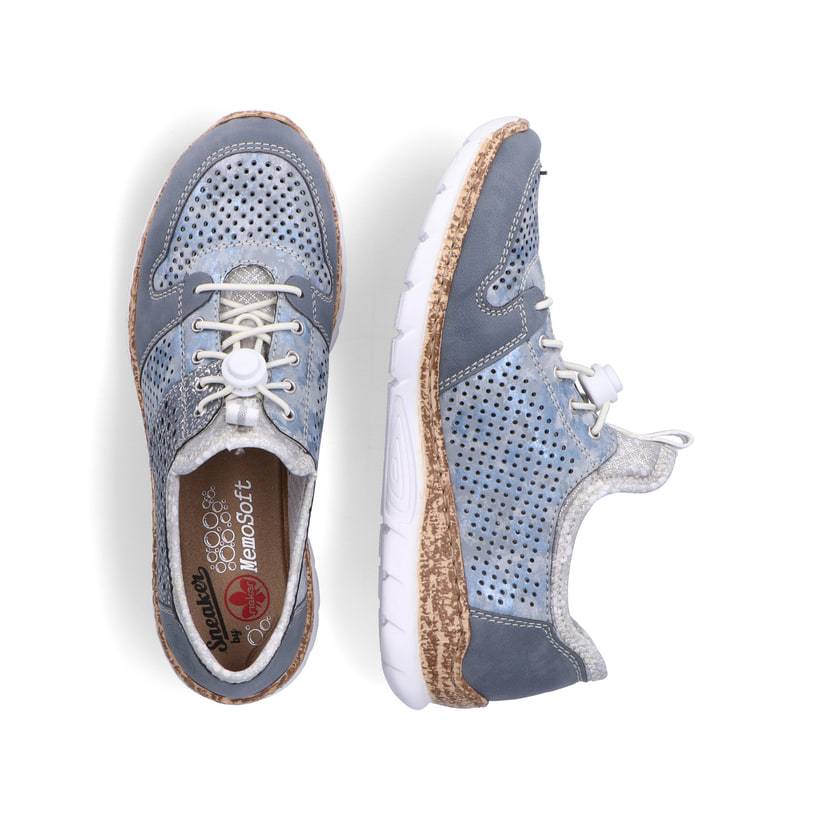 Rieker Artikelnummer N4255-12 Rieker Damen Slipper metallic-blau Auslauf