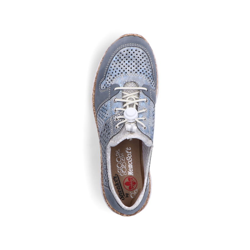 Rieker Artikelnummer N4255-12 Rieker Damen Slipper metallic-blau Auslauf