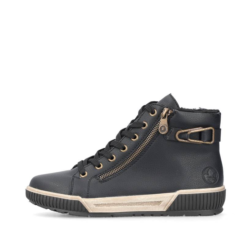 Rieker Artikelnummer N0708-00 Rieker Damen Schnürstiefel asphaltschwarz