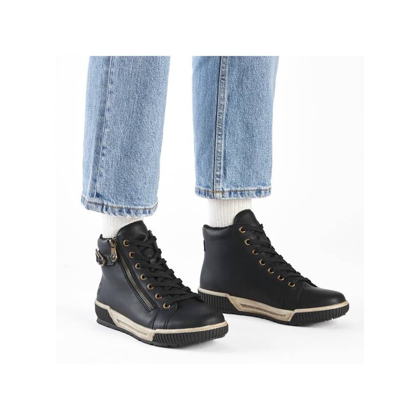 Rieker Artikelnummer N0708-00 Rieker Damen Schnürstiefel asphaltschwarz Verkauf