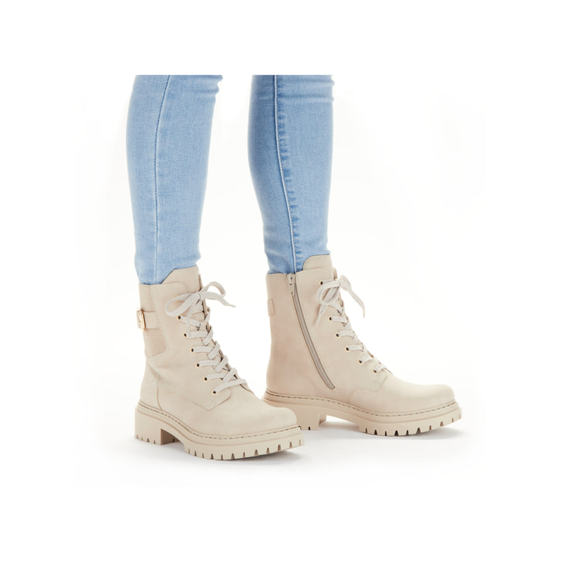 Rieker Artikelnummer 72631-63 Rieker Damen Biker Boots hellbeige Günstiger Verkauf