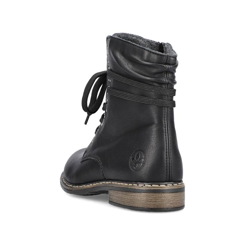 Rieker Artikelnummer 71218-00 Rieker Damen Schnürstiefel asphaltschwarz Fabrikverkauf
