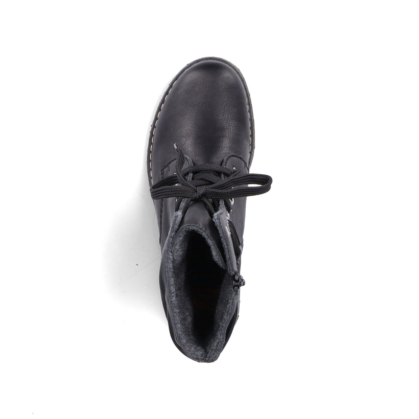 Rieker Artikelnummer 71218-00 Rieker Damen Schnürstiefel asphaltschwarz Fabrikverkauf