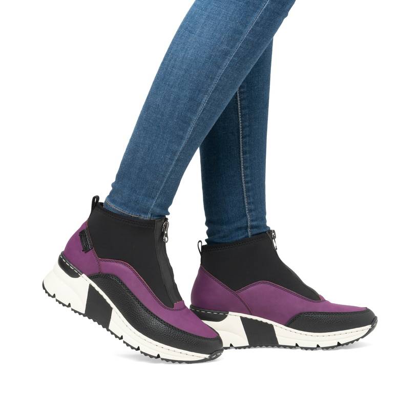 Rieker Artikelnummer N6352-30 Rieker Damen Sneaker High schwarz-lila Hotsell