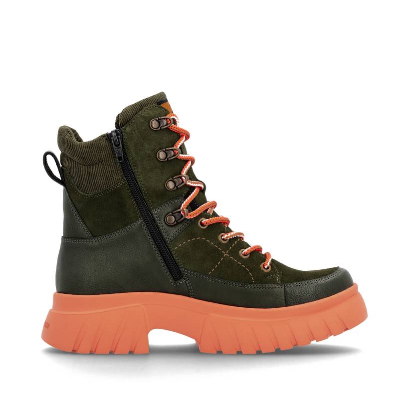 Rieker Artikelnummer W1871-54 Rieker Damen Schnürstiefel khaki-glutorange im Angebot