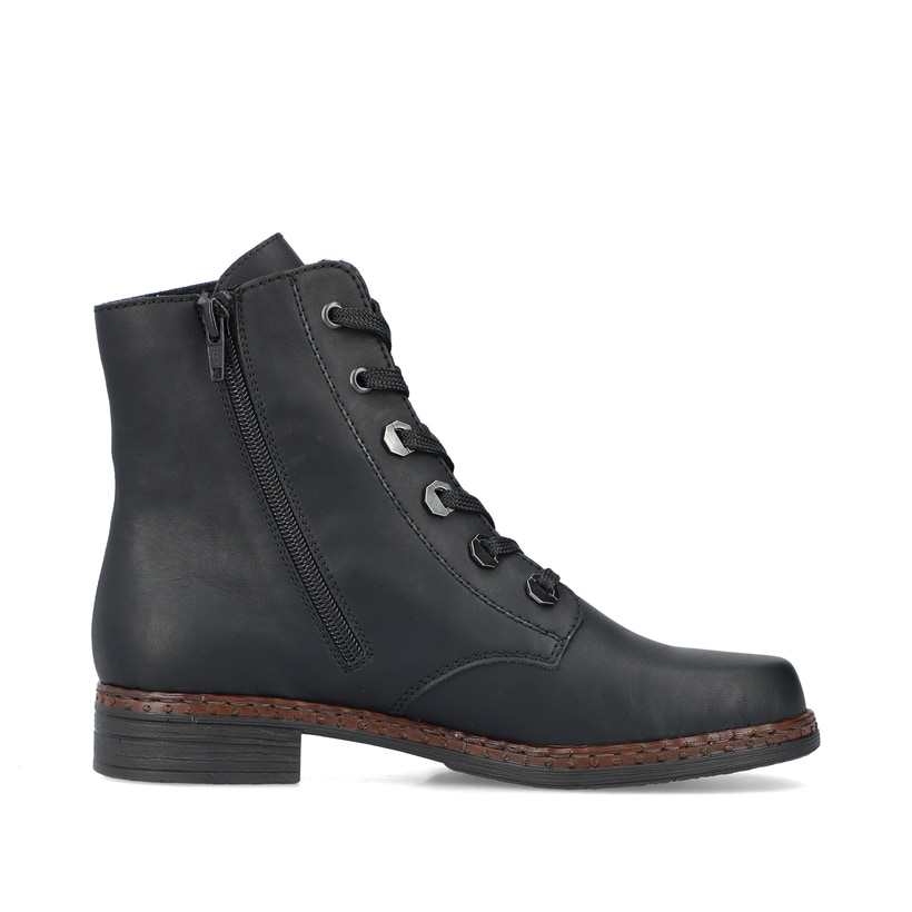 Rieker Artikelnummer 75142-01 Rieker Damen Schnürstiefel carbonschwarz Günstiger Verkauf