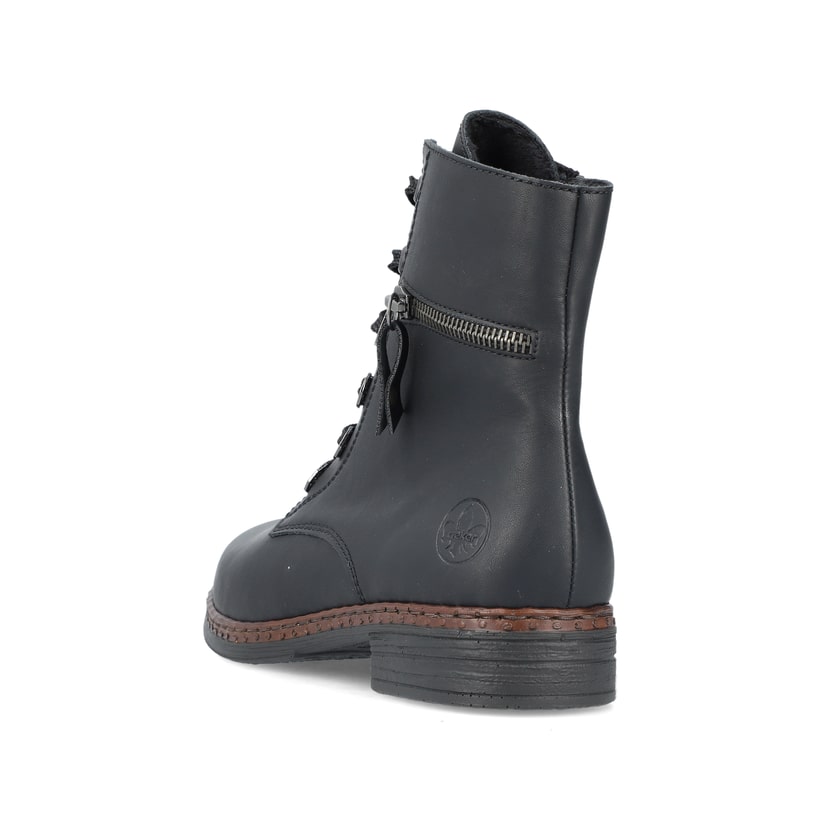 Rieker Artikelnummer 75142-01 Rieker Damen Schnürstiefel carbonschwarz Günstiger Verkauf