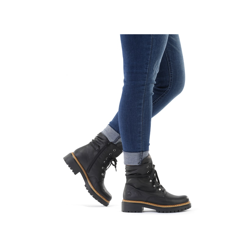 Rieker Artikelnummer 72621-00 Rieker Damen Biker Boots tiefschwarz Fabrikverkauf