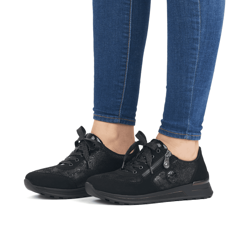 Rieker Artikelnummer N1411-90 Rieker Damen Sneaker Low nachtschwarz Outlet