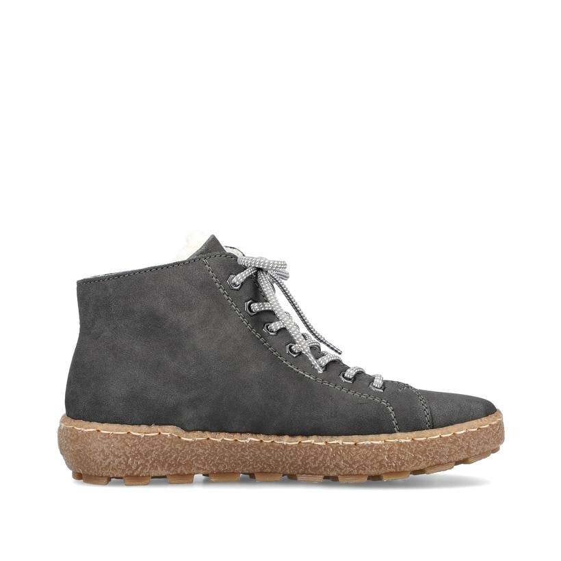 Rieker Artikelnummer N1020-45 Rieker Damen Schnürschuhe asphaltgrau Günstiger Verkauf