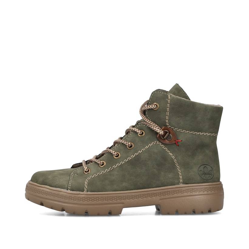 Rieker Artikelnummer N0030-54 Rieker Damen Schnürstiefel kaktusgrün