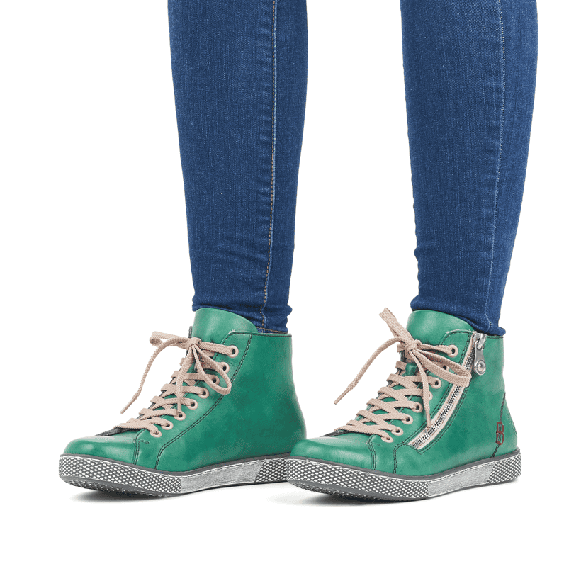 Rieker Artikelnummer Z1221-53 Rieker Damen Schnürschuhe smaragdgrün Outlet