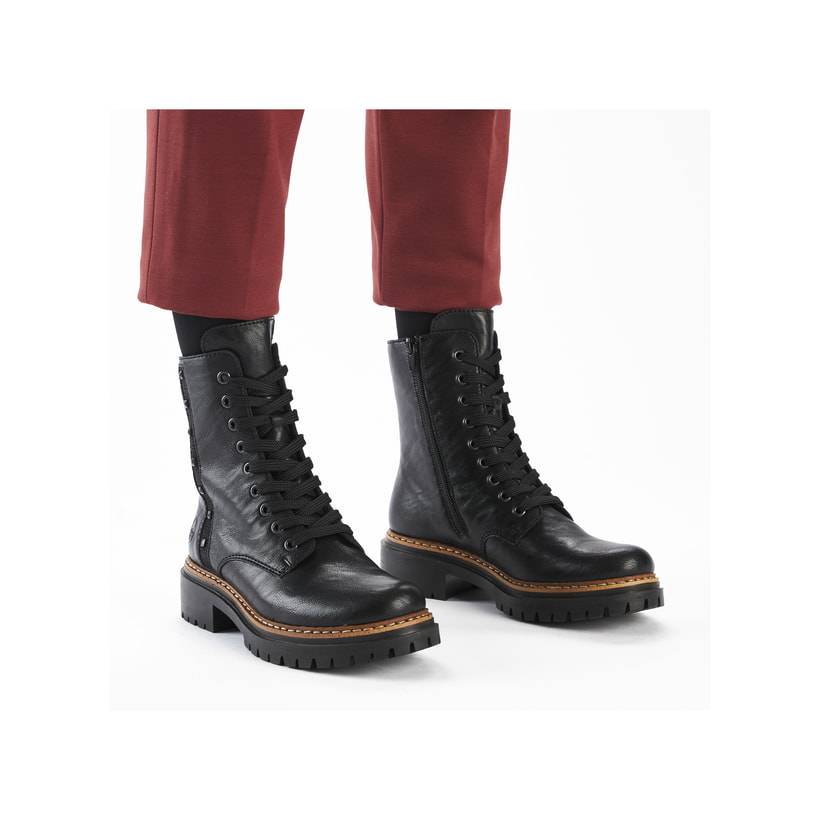 Rieker Artikelnummer 72647-00 Rieker Damen Biker Boots asphaltschwarz Blitzverkäufe