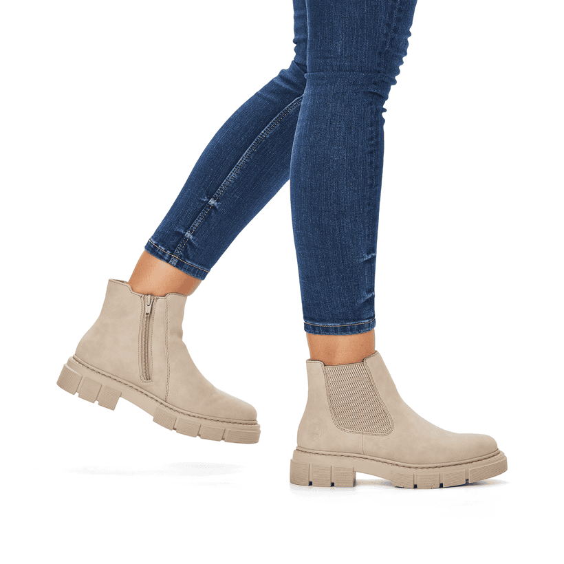 Rieker Artikelnummer M3854-62 Rieker Damen Chelsea Boots hellbeige Outlet