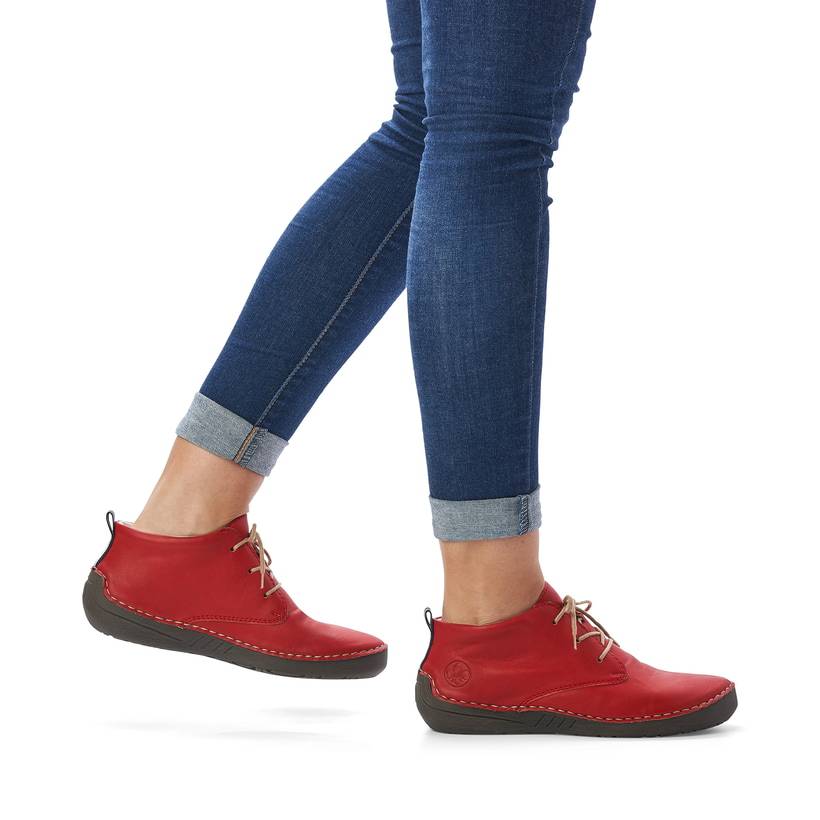 Rieker Artikelnummer 52522-33 Rieker Damen Schnürschuhe rubinrot Angebote