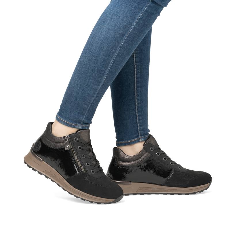 Rieker Artikelnummer N1407-00 Rieker Damen Schnürschuhe asphaltschwarz Hotsell