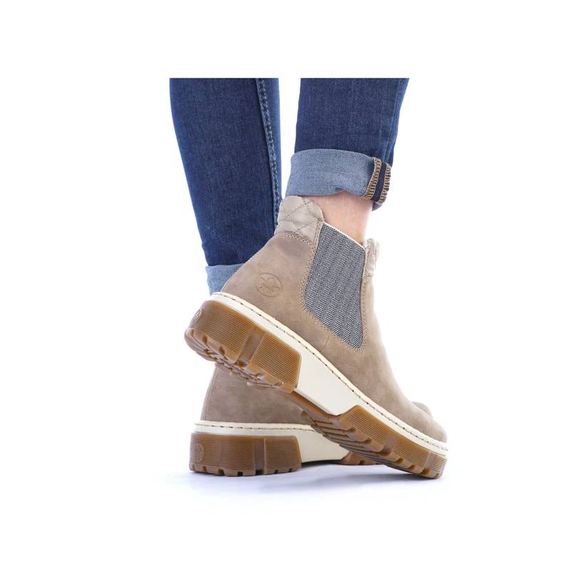 Rieker Artikelnummer X8674-64 Rieker Damen Chelsea Boots cremebeige im Angebot