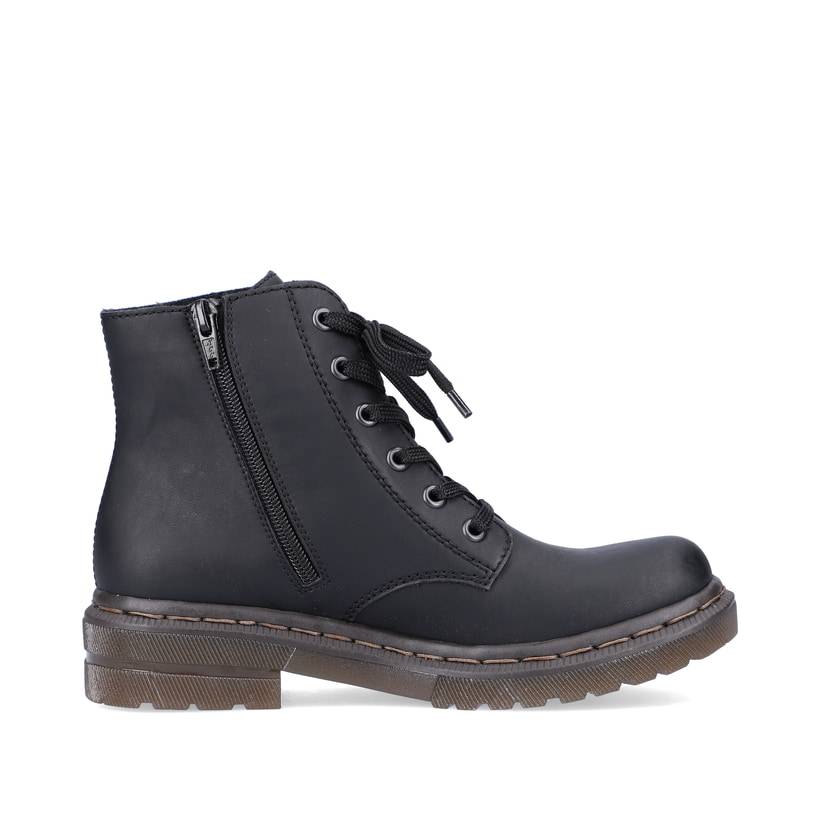Rieker Artikelnummer 78240-00 Rieker Damen Schnürstiefel carbonschwarz Fabrikverkauf