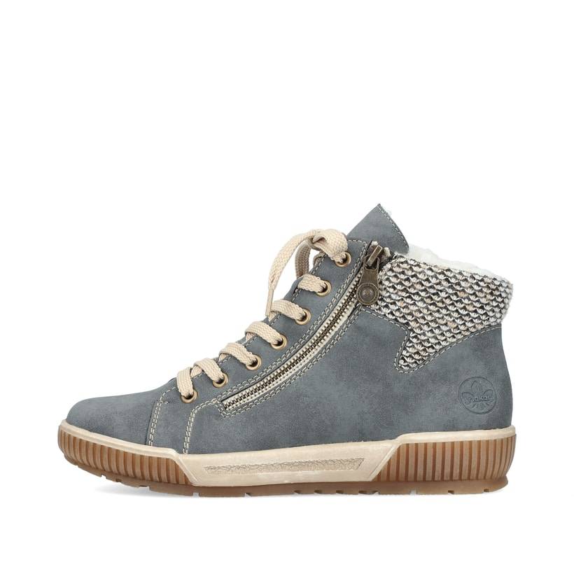 Rieker Artikelnummer N0709-14 Rieker Damen Schnürschuhe blaugrau Bis zu 55% Rabatt