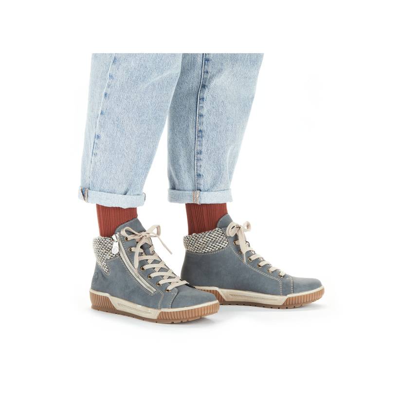 Rieker Artikelnummer N0709-14 Rieker Damen Schnürschuhe blaugrau Bis zu 55% Rabatt