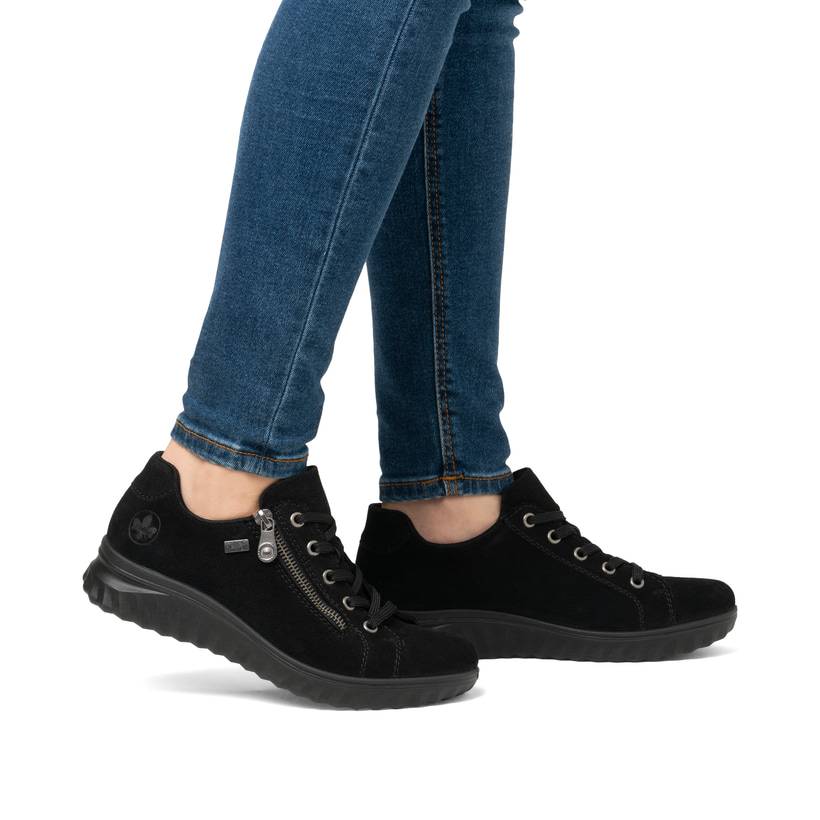 Rieker Artikelnummer 59000-00 Rieker Damen Schnürschuhe nachtschwarz Kostenloser Versand international
