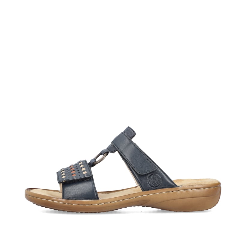Rieker Artikelnummer 60842-14 Rieker Damen Pantoletten stahlblau