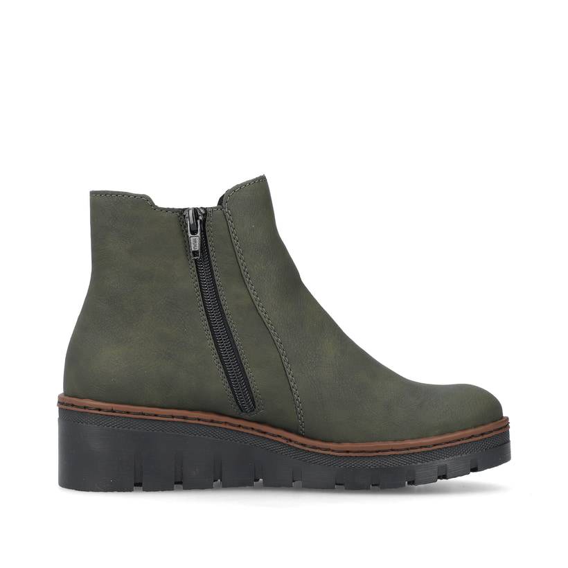 Rieker Artikelnummer X9172-54 Rieker Damen Chelsea Boots graugrün-schwarz Schlussverkauf