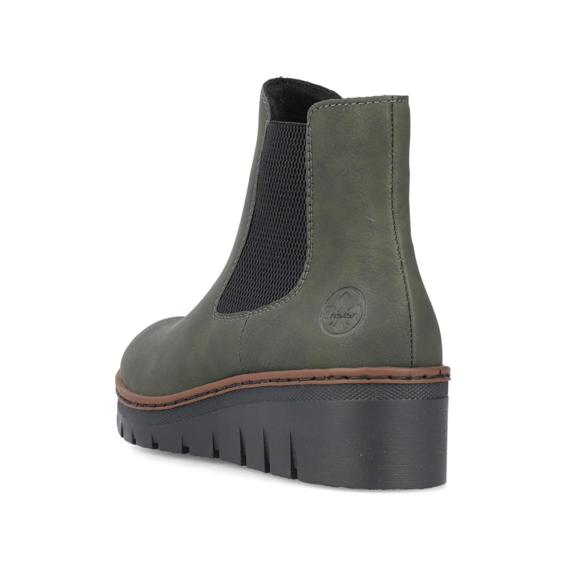 Rieker Artikelnummer X9172-54 Rieker Damen Chelsea Boots graugrün-schwarz Schlussverkauf