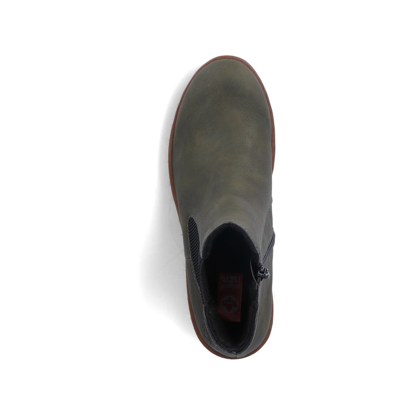 Rieker Artikelnummer X9172-54 Rieker Damen Chelsea Boots graugrün-schwarz Schlussverkauf
