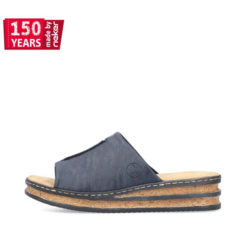 Rieker Artikelnummer 62905-14 Rieker Damen Pantoletten marineblau Fabrikverkauf