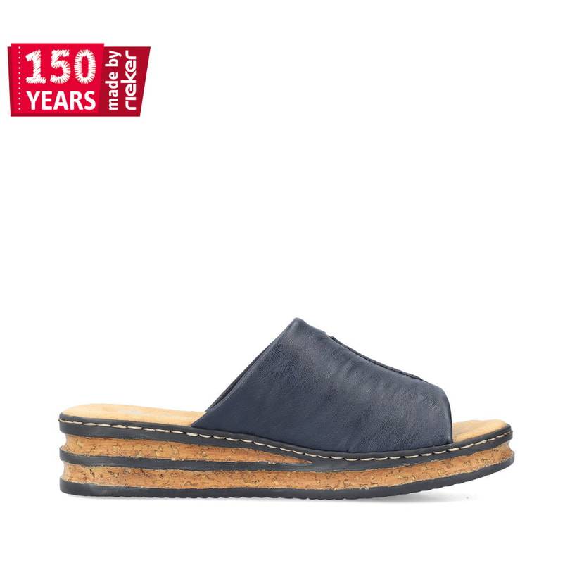 Rieker Artikelnummer 62905-14 Rieker Damen Pantoletten marineblau Fabrikverkauf