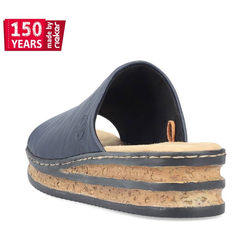 Rieker Artikelnummer 62905-14 Rieker Damen Pantoletten marineblau Fabrikverkauf