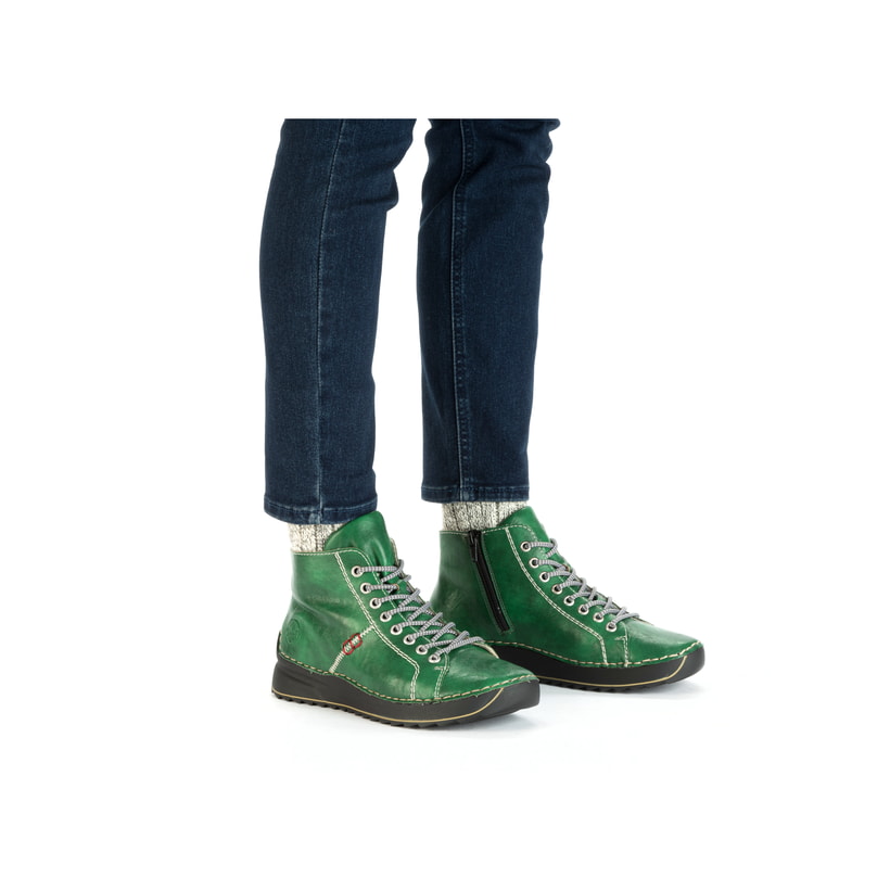 Rieker Artikelnummer 71510-52 Rieker Damen Schnürstiefel smaragdgrün Limitierter Zeitrabatt