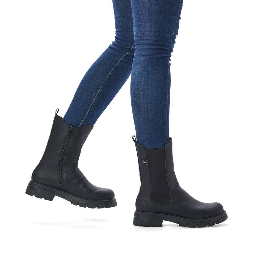 Rieker Artikelnummer Z9180-02 Rieker Damen Chelsea Boots carbonschwarz Fabrik Onlineshop
